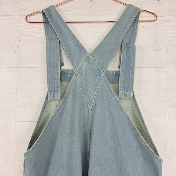 Monthorigin Loose Fit Baggy Distressed Denim Drop Crotch Overalls Size L Slouchy - Picture 7 of 14